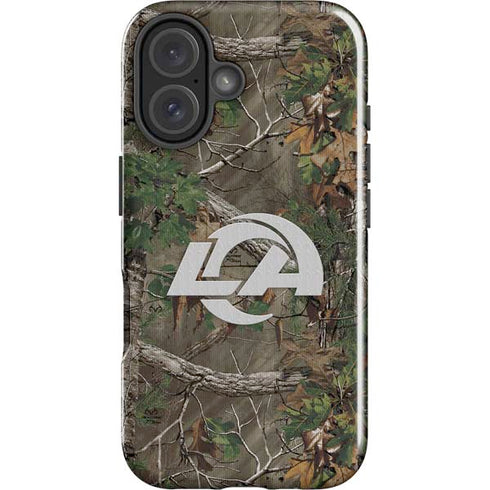 NFL Los Angeles Rams Realtree Xtra Green Camo iPhone 16 Plus Impact Case